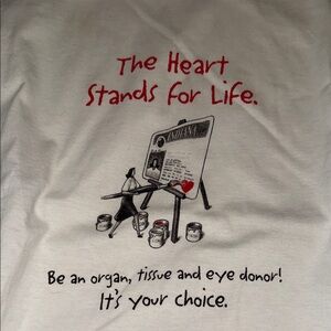 Vintage organ donor 1990s White Graphic Men's Shirt large 90s